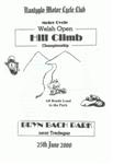 Programme cover of Bryn Bach Park Hill Climb, 25/06/2000