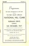 Programme cover of Burman Drive Hill Climb, 16/12/1947