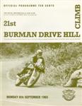 Programme cover of Burman Drive Hill Climb, 06/09/1965