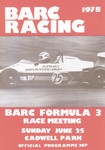 Programme cover of Cadwell Park Circuit, 25/06/1978