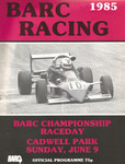 Programme cover of Cadwell Park Circuit, 09/06/1985