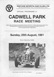 Programme cover of Cadwell Park Circuit, 25/08/1991