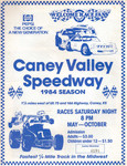 Programme cover of Caney Valley Speedway, 1984