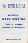 Programme cover of Castle Combe Circuit, 25/09/1965