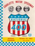 Programme cover of Charlotte Motor Speedway, 13/10/1963