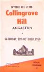 Programme cover of Collingrove Hill Climb, 11/10/1958
