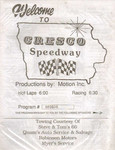 Programme cover of Cresco Speedway, 1991