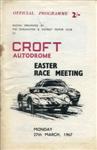 Programme cover of Croft Circuit, 27/03/1967