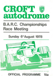 Programme cover of Croft Circuit, 06/08/1978