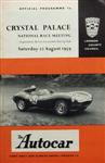 Programme cover of Crystal Palace Circuit, 22/08/1959