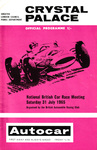 Programme cover of Crystal Palace Circuit, 31/07/1965
