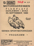 Programme cover of Dahlemer-Binz, 20/09/1986
