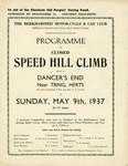 Programme cover of Dancer's End Hill Climb, 09/05/1937