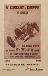 Programme cover of Dieppe, 16/07/1933