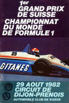 Programme cover of Dijon-Prenois, 29/08/1982