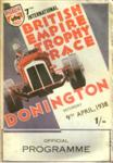 Programme cover of Donington Park Circuit, 09/04/1938
