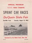Programme cover of DuQuoin State Fairgrounds, 31/08/1963