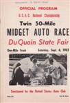 Programme cover of DuQuoin State Fairgrounds, 04/09/1965