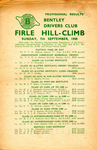 Programme cover of Firle Hill Climb, 07/09/1958