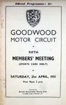 Programme cover of Goodwood Motor Circuit, 21/04/1951