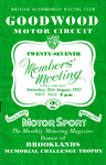 Programme cover of Goodwood Motor Circuit, 31/08/1957