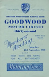 Programme cover of Goodwood Motor Circuit, 27/09/1958