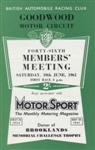Programme cover of Goodwood Motor Circuit, 10/06/1961