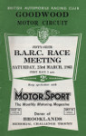 Programme cover of Goodwood Motor Circuit, 23/03/1963