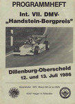 Programme cover of Handstein Hill Climb, 13/07/1986