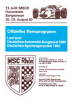 Programme cover of Hauenstein Hill Climb, 31/08/1980