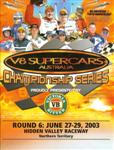 Programme cover of Hidden Valley Raceway, 29/06/2003
