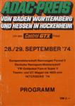 Programme cover of Hockenheimring, 29/09/1974