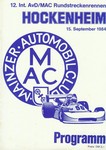 Programme cover of Hockenheimring, 15/09/1984