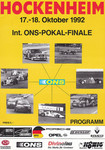 Programme cover of Hockenheimring, 18/10/1992