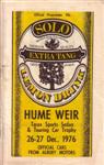 Programme cover of Hume Weir, 27/12/1976