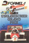 Programme cover of Hungaroring, 09/08/1987