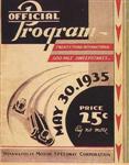 Programme cover of Indianapolis Motor Speedway, 30/05/1935