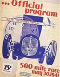 Programme cover of Indianapolis Motor Speedway, 30/05/1941