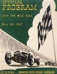 Programme cover of Indianapolis Motor Speedway, 30/05/1952