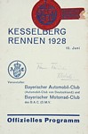 Programme cover of Kesselberg Hill Climb, 10/06/1928
