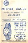 Programme cover of Killarney, 09/09/1961