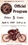 Programme cover of Los Angeles Coliseum Motordrome, 04/04/1909