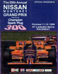 Programme cover of Laguna Seca Raceway, 12/10/1986