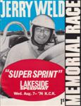 Programme cover of Lakeside Speedway (Leavenworth Road), 07/08/1974