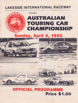 Programme cover of Lakeside International Raceway, 04/04/1982