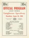 Programme cover of Langhorne Speedway, 15/06/1941