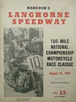 Programme cover of Langhorne Speedway, 31/08/1947