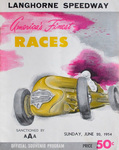 Programme cover of Langhorne Speedway, 20/06/1954