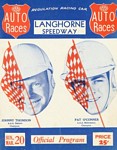 Programme cover of Langhorne Speedway, 20/03/1955