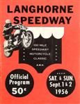 Programme cover of Langhorne Speedway, 02/09/1956